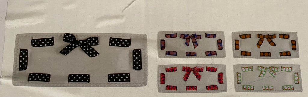 MULTIPLE USE RECTANGLE PLATTER - MSC -MULTI HOLIDAY RIBBONS