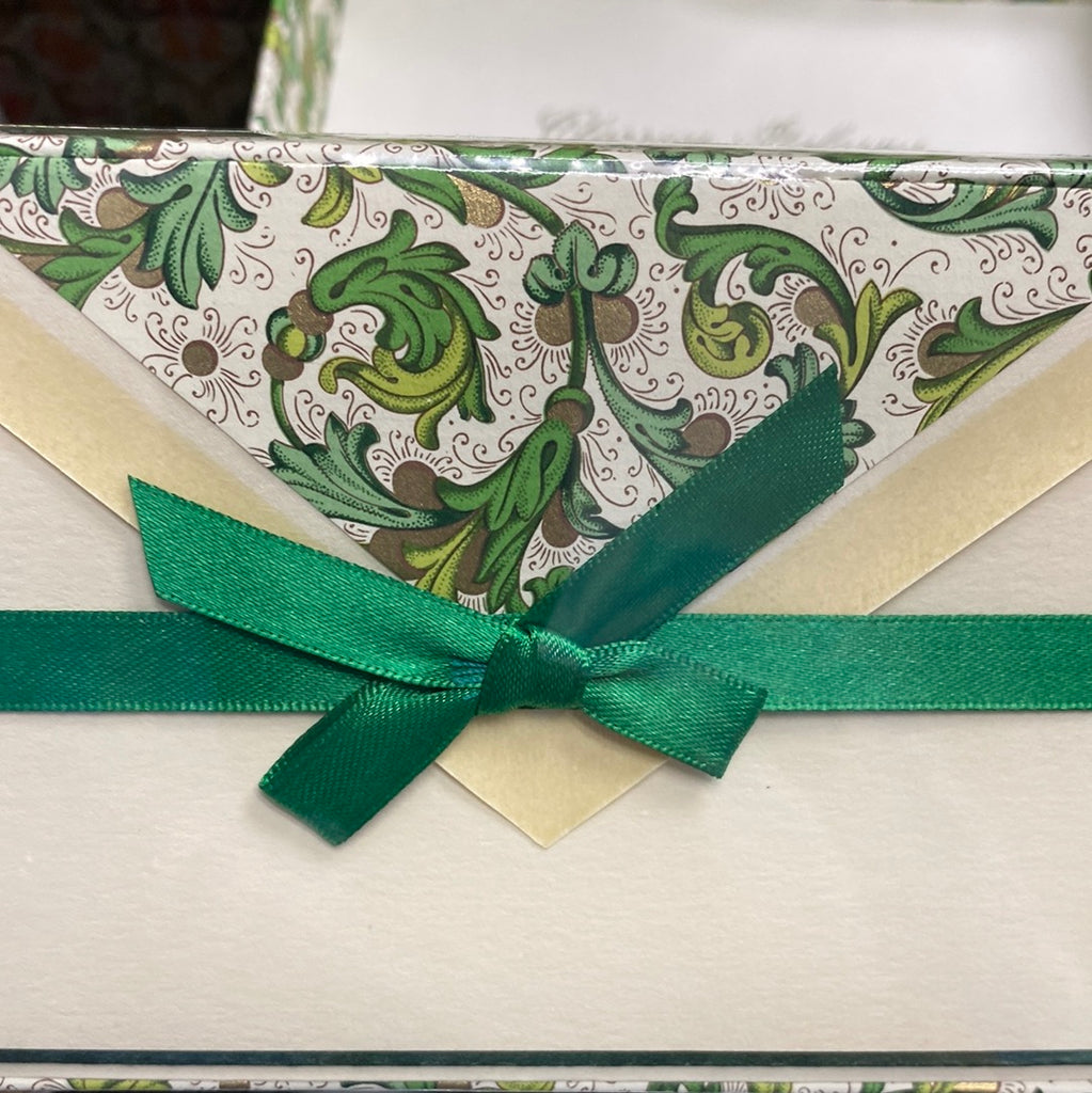 BOXED CLASSICA ITALIANA NOTE CARDS - OCM- DARK GREEN BORDER