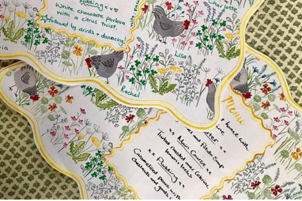 PAPER PLACEMATS & PLACE CARDS - CMY - FARM TO TABLE DIE CUT CHICKEN MOTIF SET OF 10 AND 10 PLACE CARDS