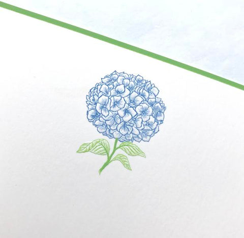 BOXED NOTE CARDS - TP - HYDRANGEA ENGRAVED