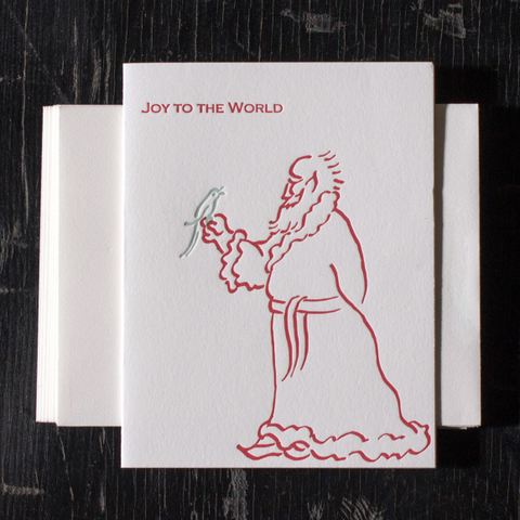 BOXED CARDS - ANC - JOY TO THE WORLD LETTERPRESS SET OF 8