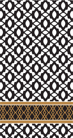 GUEST TOWELS - RAB - MIDNIGHT BLACK AND GOLD PATTERN