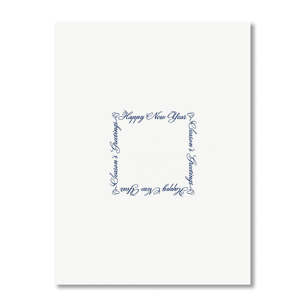 BOXED PHTO CARDS - WA - NAVY AND GOLD BORDER HOLIDAY PICTURE CARDS