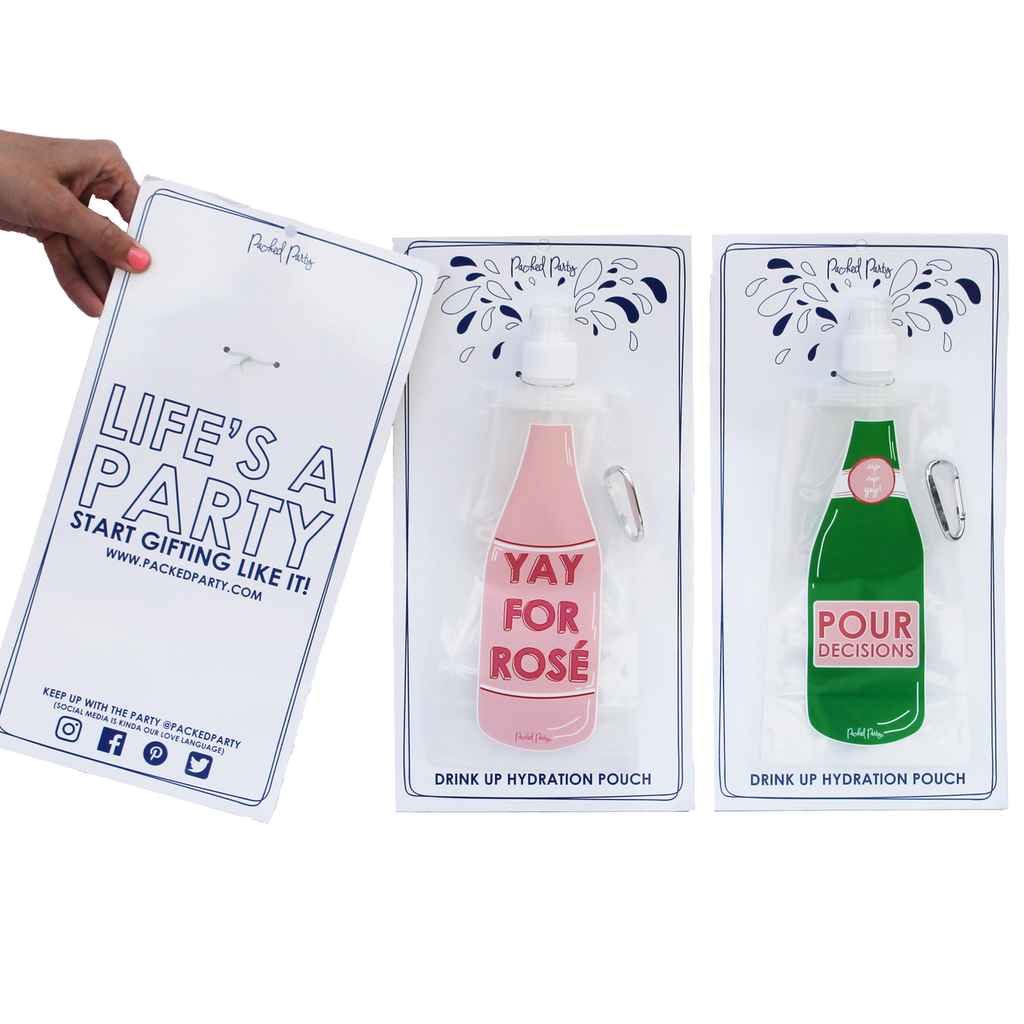 HYDRATION PLASTIC POUCH - PPTD - “YAY FOR ROSE “ PLASTIC POUCH WITH CLIP