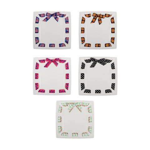 SQUARE RIBBON PLATTER - MSC- SQUARE - MULTI HOLIDAY RIBBONS
