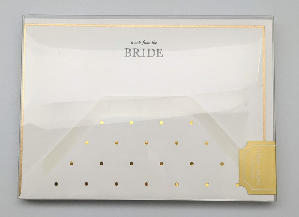 BOXED NOTE CARDS  - SP- A NOTE FROM THE BRIDE