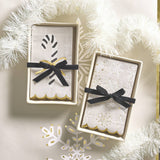Ceramic Guest Napkin Tray + Napkins - Candy Cane: Ceramic/Paper/Velvet Ribbon / Tray: 8.75" L x 5.25" W x 1.5" D, Napkin: 7.75" L x 4.25" W