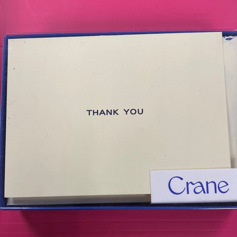 CRANE BOXED THANK YOU NOTE CARDS - CCO - ECRU FOLD OVER NOTES