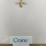 CRANE ENGRAVED GOLD BEE ON PINK CARD