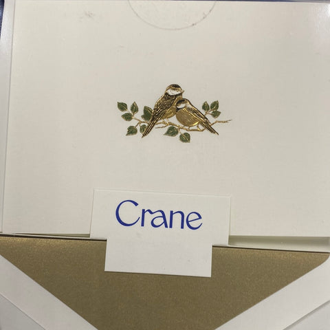 CRANE BOXED LOVEBIRD ENGRAVED NOTE CARD-