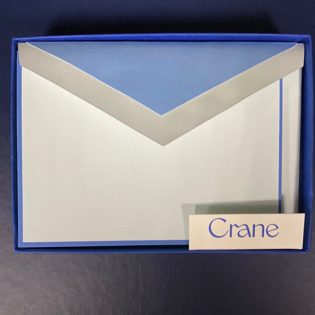 CRANE BOXED NOTE CARDS - SEA-GLASS BLUE