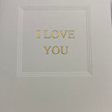 HAND ENGRAVED I LOVE YOU  CARD-OCM-GOLD LINED ENVELOPE