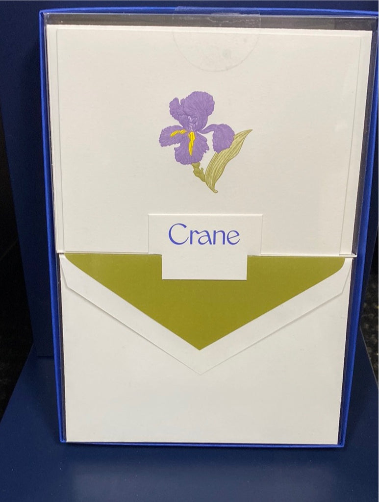 CRANE BOXED IRIS ENGRAVED NOTE CARD-