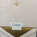 CRANE ENGRAVED GOLD BEE ON PINK CARD
