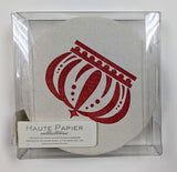 COASTERS - HP -  CHECKERS SMALL BOX OF 16 LETTERPRESSED