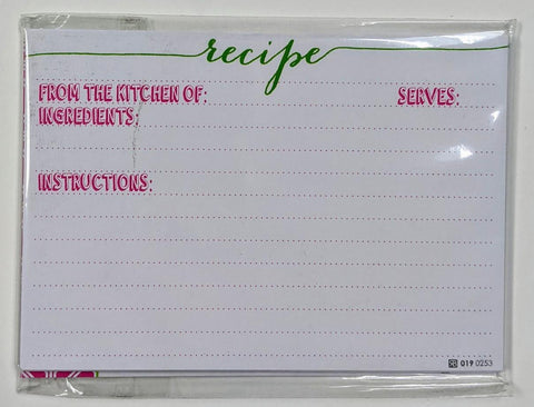 RECIPE CARDS - RAB - PINK AND GREEN