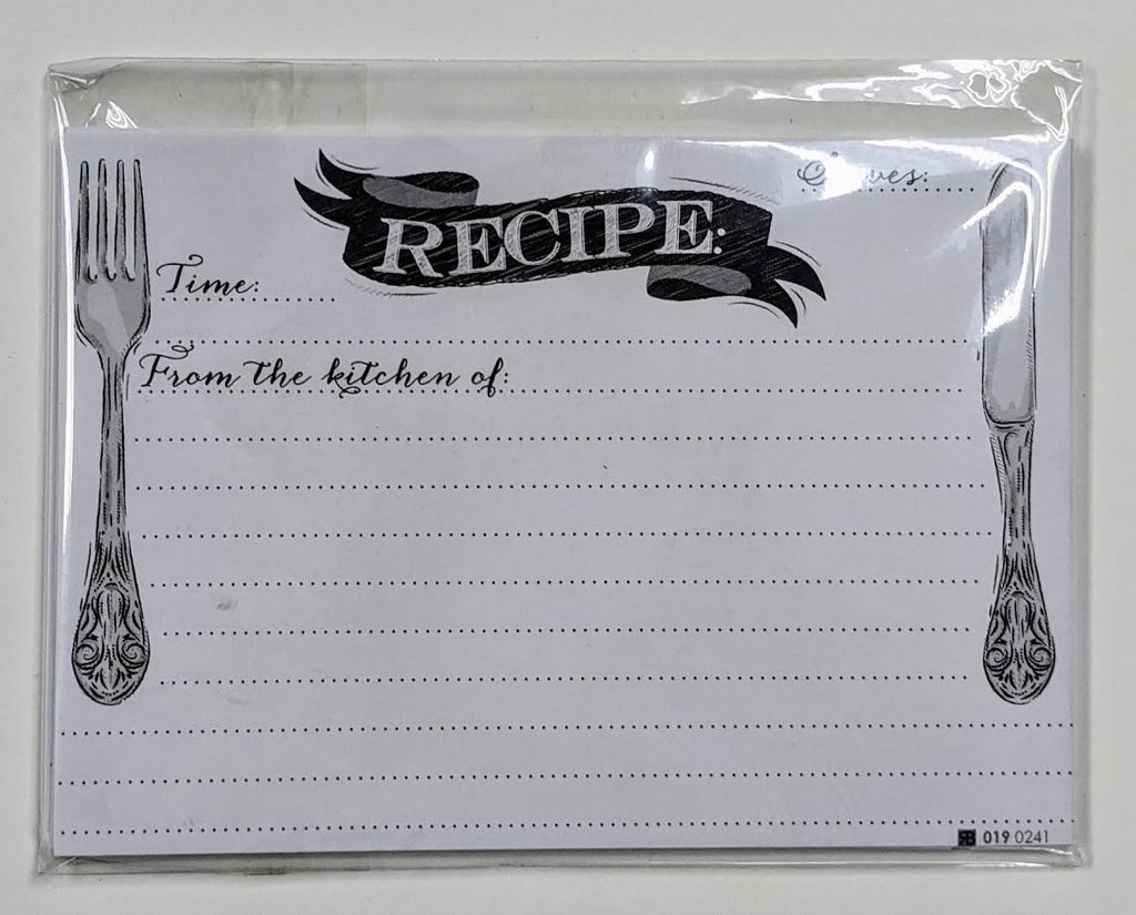 RECIPE CARDS - RAB - BLACK AND WHITE SET OF 10