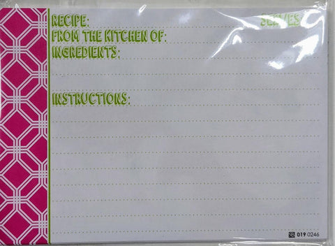 RECIPE CARDS - RAB - PINK AND GREEN SET OF 10