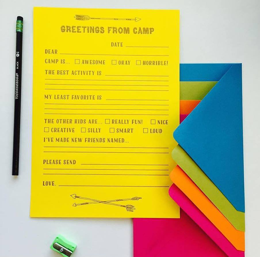CHILD CAMP LETTERS - CBL - GREETINGS FROM CAMP LETTERS