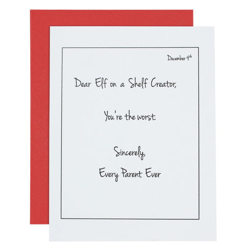 CHRISTMAS CARD - CGL - ELF ON THE SHELF HUMOR