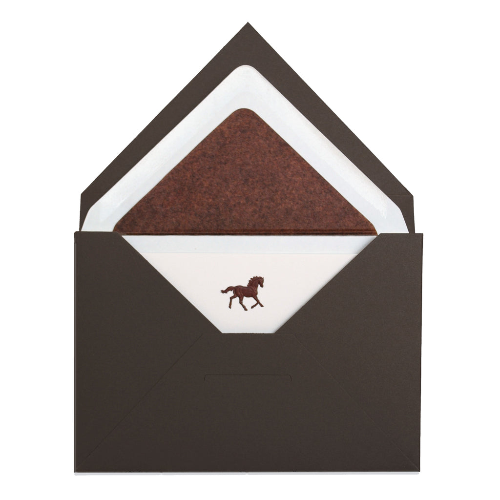 BOXED NOTE CARDS -OCM- BROWN HORSE