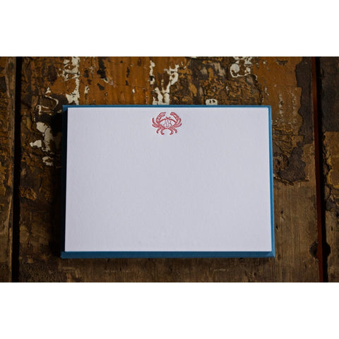 BOXED NOTE CARDS - PP - CRAB LETTERPRESS SET OF 10