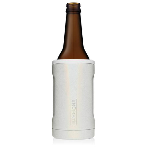 HOPSULATOR  “BRUMATE” BOTTLE HOLDER  - BM - GLITTER WHITE KEEPS DRINKS COLD