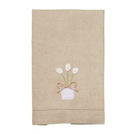 TEA TOWEL -MP- WHITE TULIP FLOWERS