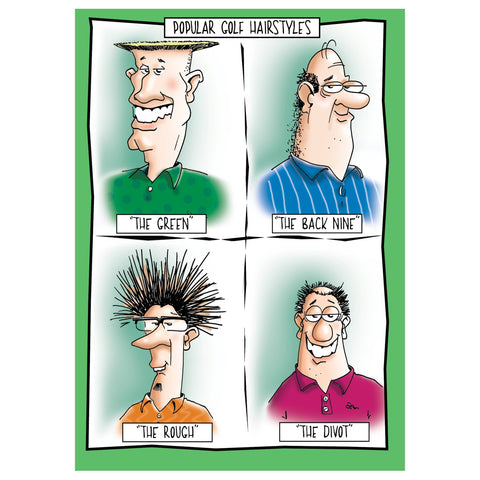 Golf Hairstyles | Funny Birthday Card