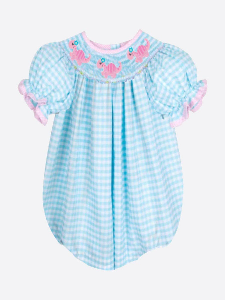 Pink Turtle Smocked Baby Onesie Romper