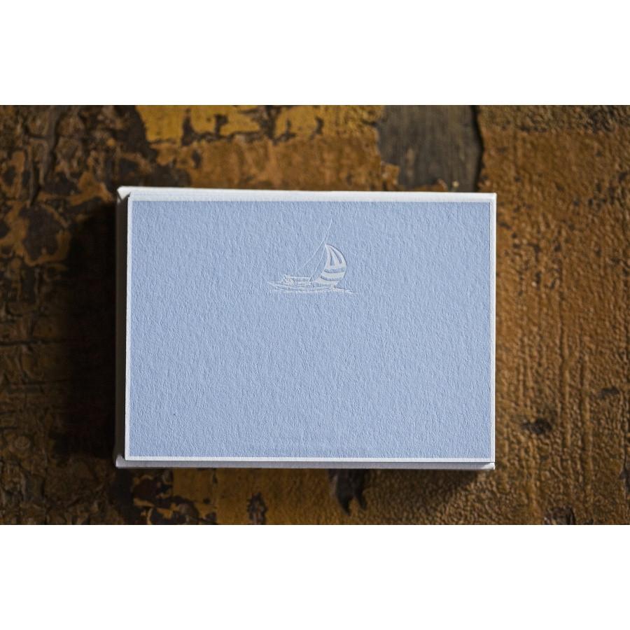 PLACE CARD/GIFT ENCLOSURE SET - PP - SAILBOAT ON BLUE SET OF 10