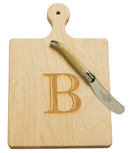 WOOD CUTTING BOARD -  INITIAL ”B, G Or R”
