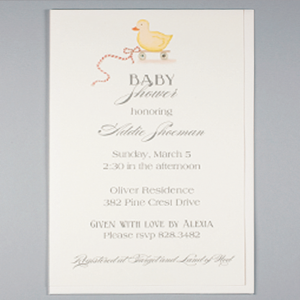 INVITATIONS - KA - DUCKY IMPRINTABLE
