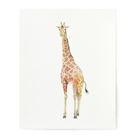 PRINT WATERCOLOR GIRAFFE - FD - PRINTED WATERCOLOR OF GIRAFFE