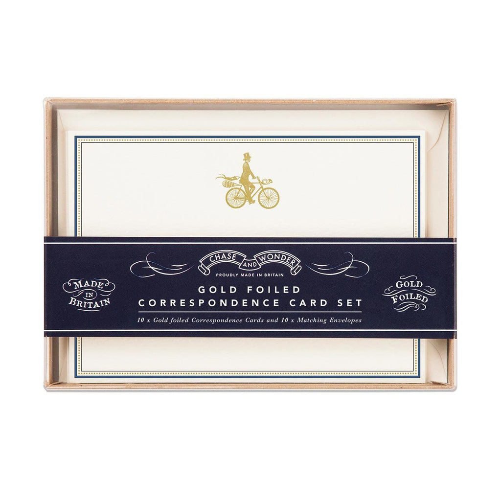 BOXED NOTE CARDS - CAW - GOLD FOIL BIKER