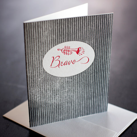 GREETING CARD - ANC -  BRAVO LETTER PRESSED CARD