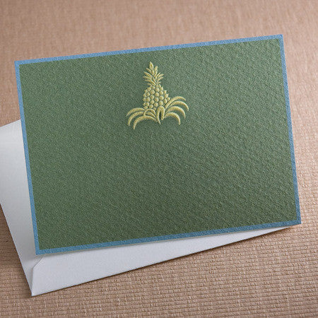ENCLOSURE CARDS - TP - PINEAPPLE ON GREEN ENGRAVED