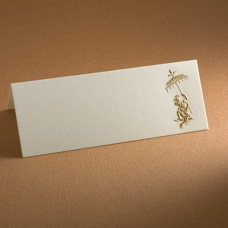 PLACE CARDS - TP - GOLD FANCY MONKEY ENGRAVED