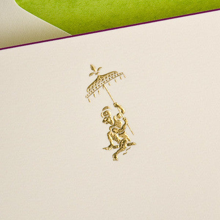 FILL-IN INVITATIONS - TP - FANCY MONKEY ENGRAVED SET OF 8