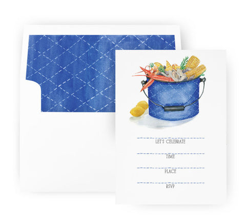 FILL IN INVITATIONS - LS - CLAMBAKE SET OF 12