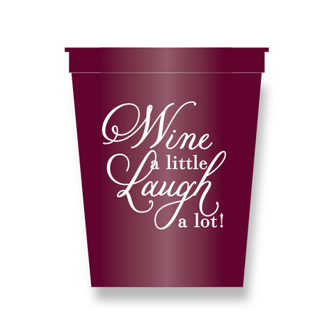 STADIUM CUPS - HP - WINE & LAUGH......SET OF 8 CUPS 22 OZ