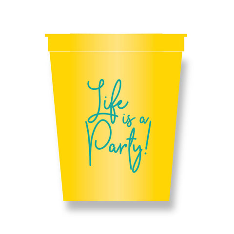 STADIUM CUPS - HP - LIFE IS A PARTY PLASTIC CUPS SET OF 8
