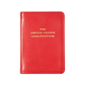 MINI LEATHER BOOK - GI - UNITED STATES CONSTITUTION - RED