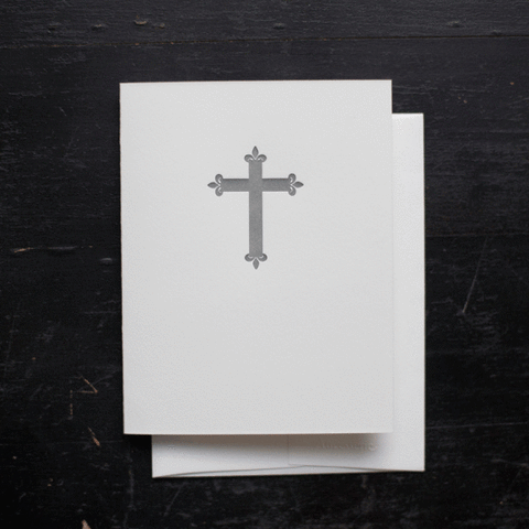 NOTE CARD - ANC - LETTERPRESSED CROSS