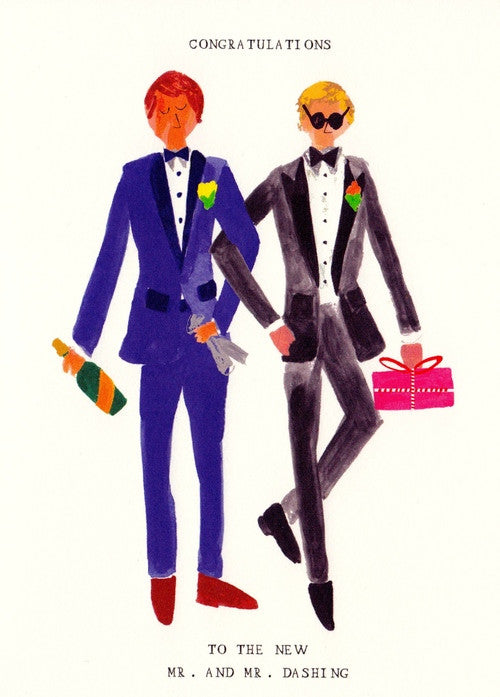 MR. AND MR. DASHING - WEDDING CARD