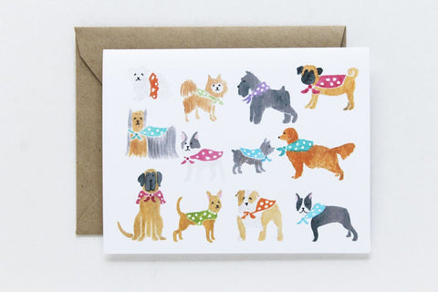 GENERAL DOG - LAP - WATERCOLOR DOGS WITH KRAFT ENVELOPE