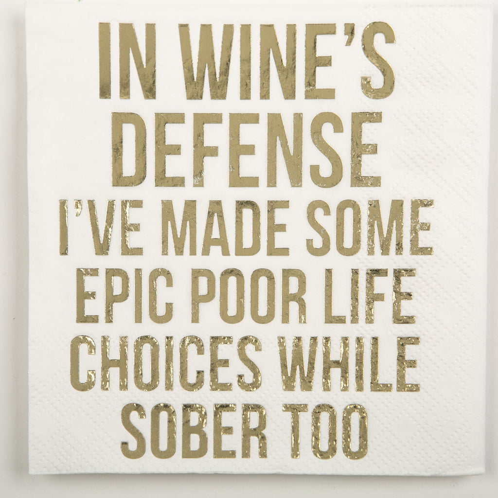 NAPKINS - DTHY - “IN WINE'S DEFENSE .....” FOIL