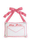 BABY DOOR PILLOW - LE - DEAR SANTA NOTE IN POCKET EMBROIDERED