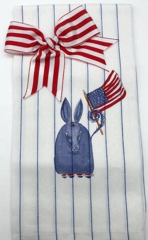 KITCHEN TOWEL - DBB - DONKEY WITH FLAG AND BOW