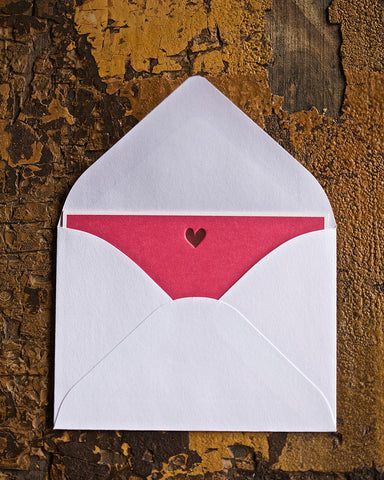 HEART ENCLOSURE CARD - PP - PINK WITH GOLD HEART
